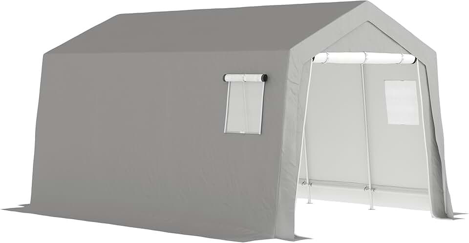 Outsunny - Abri de jardin extérieur - 3x4,5x2,5m - porte zippée, étanche et anti-UV