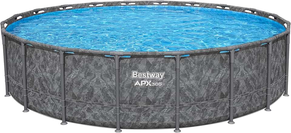 Bestway - Kit Piscine Hors Sol APX - ronde - 610x610x132 cm - gris foncé