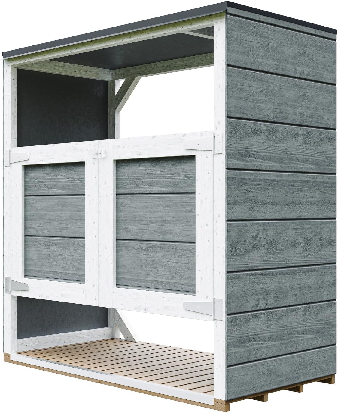 Timbela - Abri de jardin extérieur 2x240L, acier, rangement poubelles M980A-CAVERN Steel