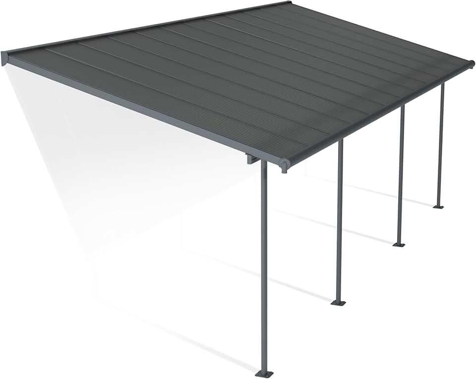 Palram - Capri série - 3x7m pergola adossée alu/polycarbonate, 21.8m², garantie 7 ans