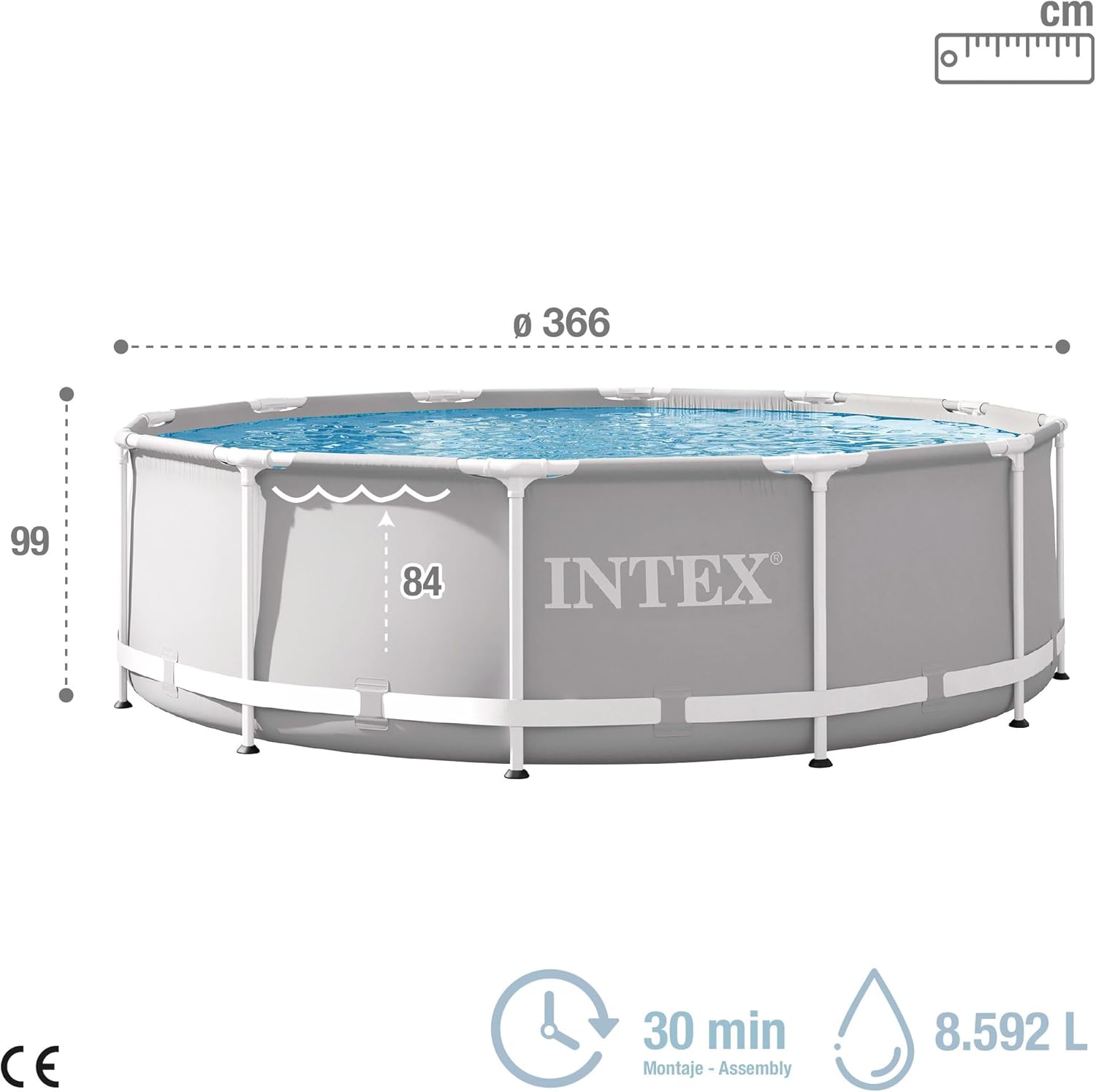 Intex kit Piscine Prism Frame Ronde Tubulaire (ø) 3,66 x (h) 0,99m