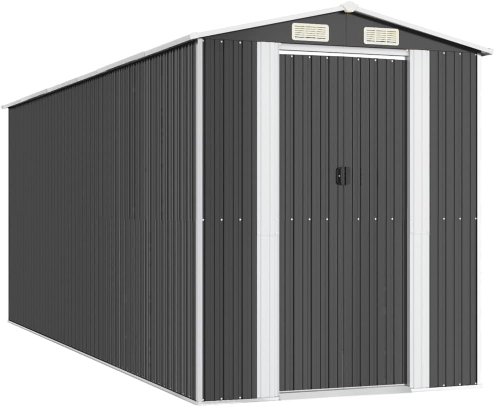 Abri de jardin - acier galvanisé anthracite - 192x523x223 cm - extérieur 3147453
