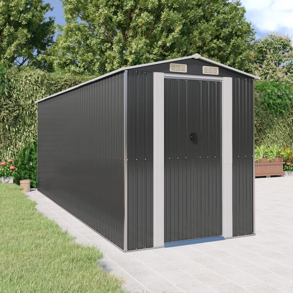 Abri de jardin - acier galvanisé anthracite - 192x523x223 cm - extérieur 3147453