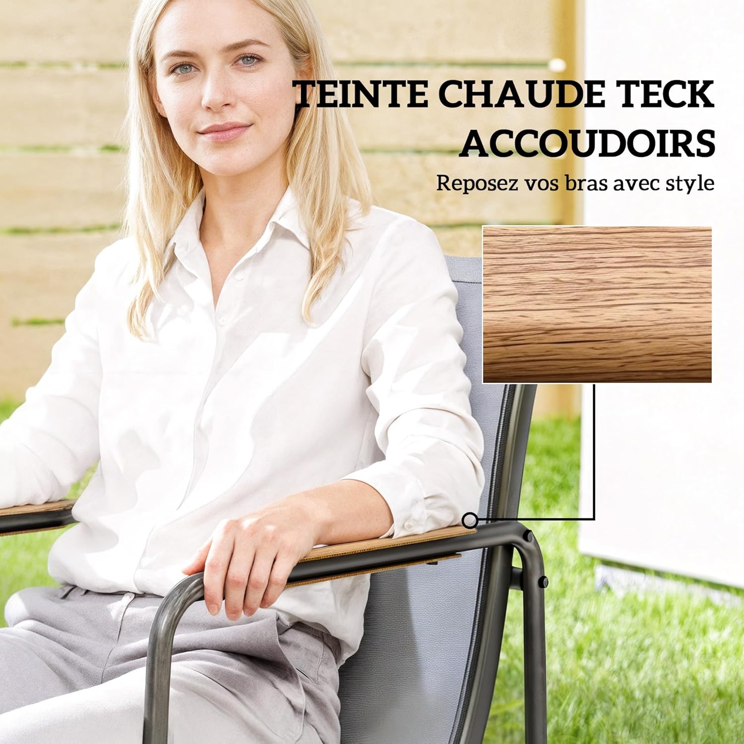 Outsunny - Ensemble salle à manger 6 places - table verre, structure acier - gris