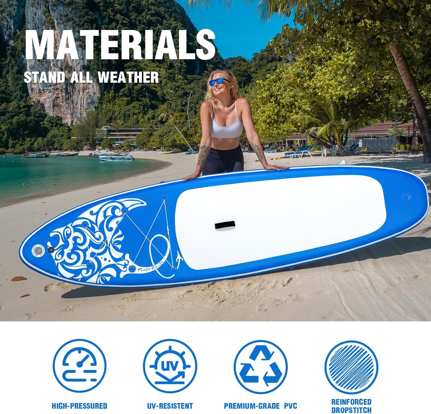 FEATH-R-LITE - Stand Up Paddle gonflable adulte - accessoires variés
