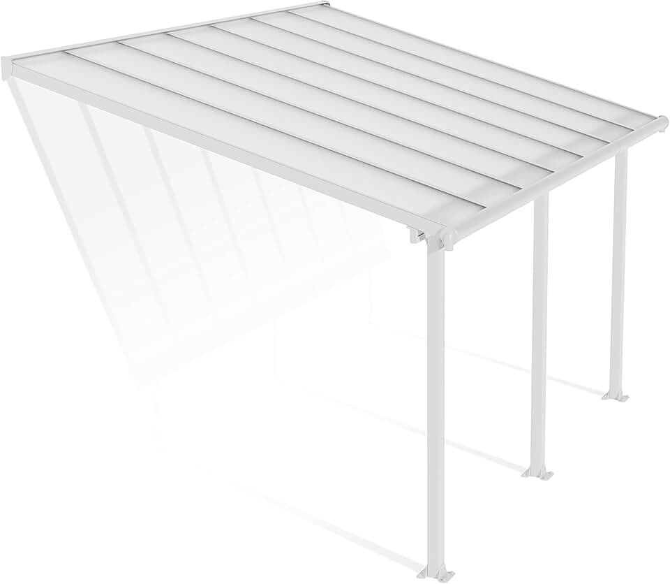 Canopia by Palram - Olympia - 12.8 m² - Aluminium, polycarbonate, blanc, pergola moderne