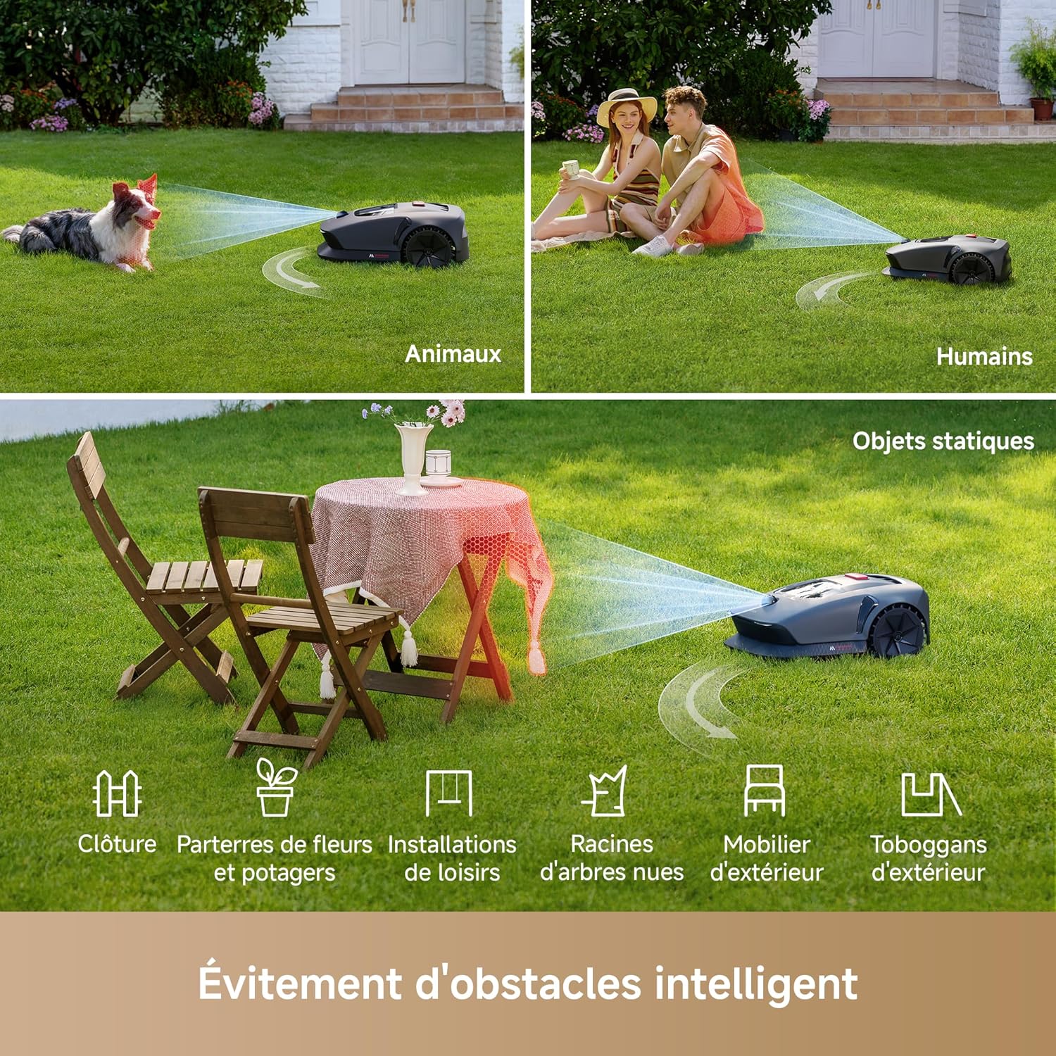 Robot tondeuse - MOVA 600 Kit - 800 m² - LiDAR 3D, 81 lames, contrôle app MOVA600