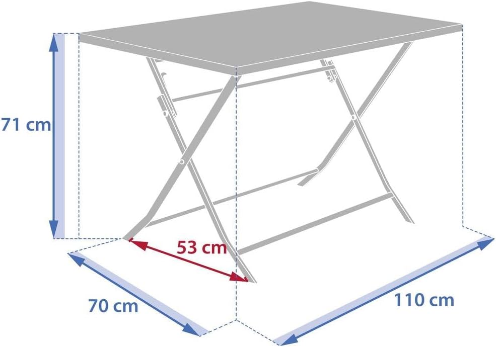 Hespéride - Greensboro - 4 places - Table pliante rectangle acier antirouille