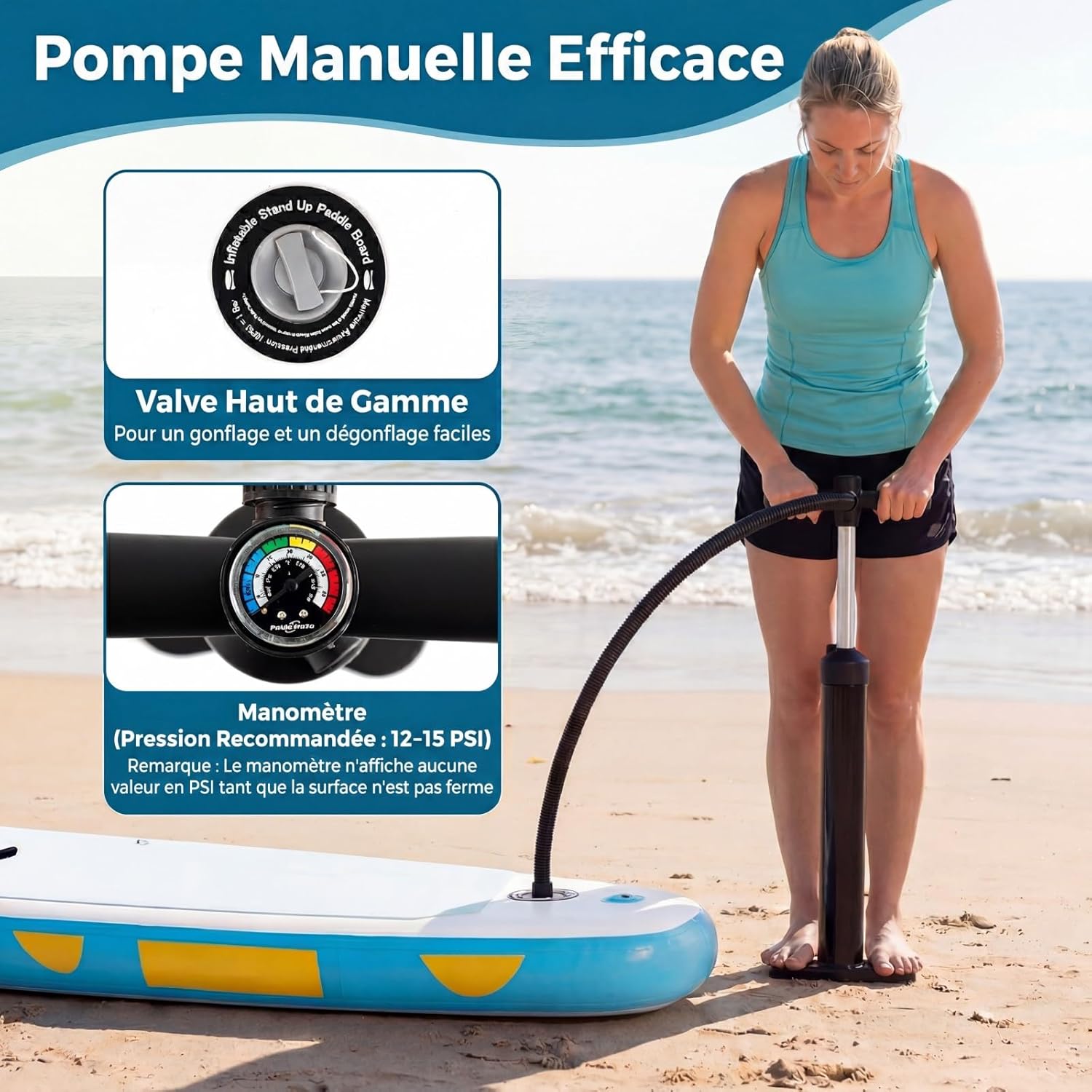 COSTWAY - Paddle Board gonflable - 320x76x15cm - Sac, leash, pompe