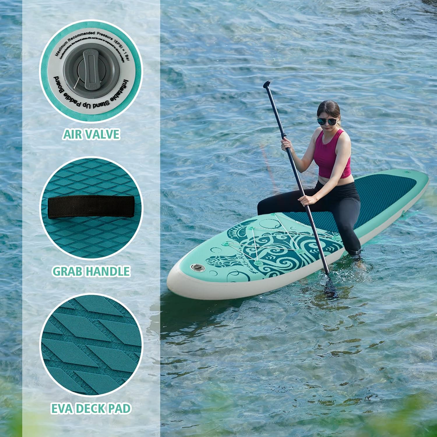 FEATH-R-LITE Stand Up Paddle Board Gonflable pour Adultes Sup avec Deux configurations différentes d'accessoires