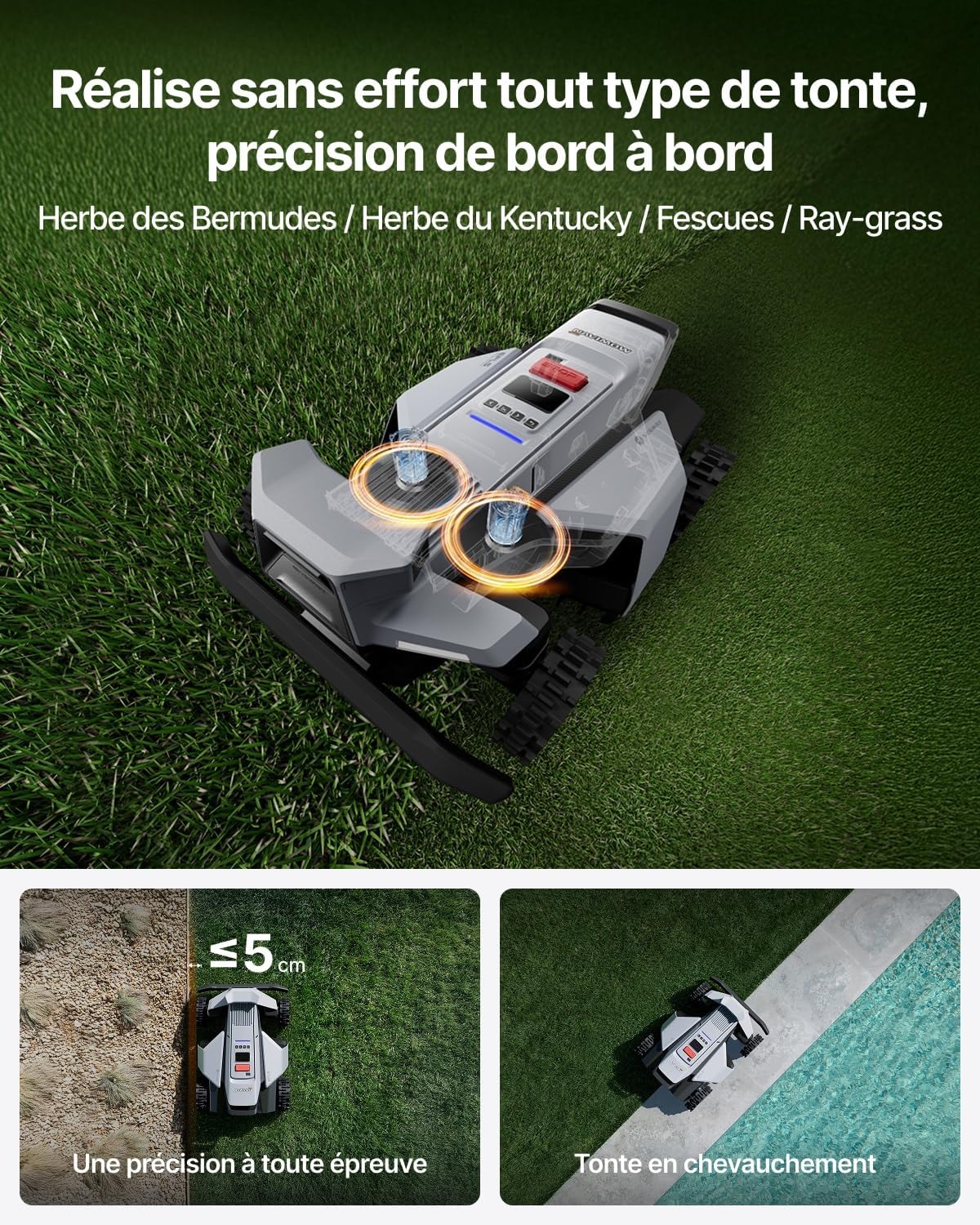 Segway - Navimow X420 - robot tondeuse 4x4, pente 84%, 2000 m², X420