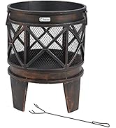 Tepro Gracewood Brasero de jardin avec tisonnier et récupérateur de cendres