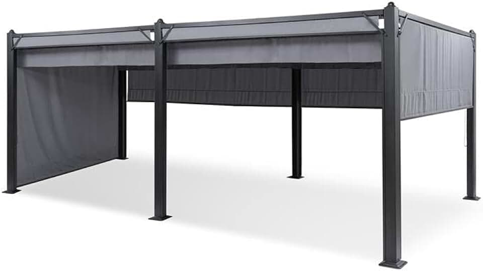 Blumfeldt - Pergola aluminium série Polycarbonate - 3x6m - toit hydrofuge, protection UV, cadre métal, toit/côtés polyes