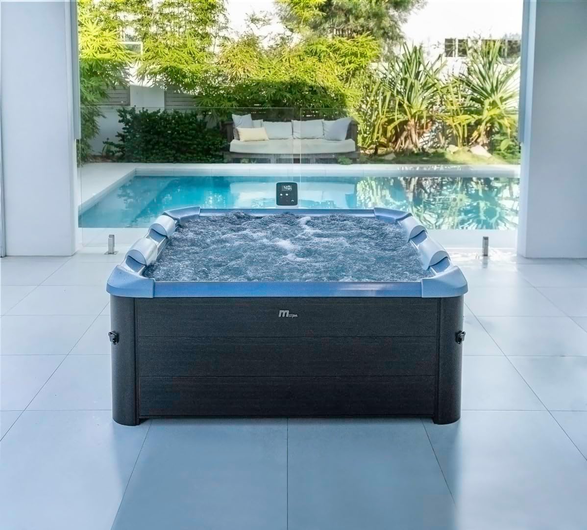MSPA - Oslo Saphire - 160x160x65 cm - 6 pers, 120 jets massage, LED, chauffage, ozone, MSPA Oslo Saphire