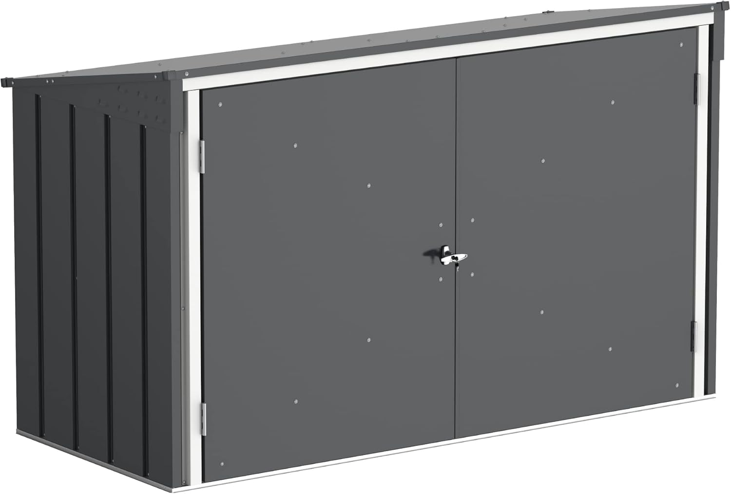 Duramax abri pour poubelles pour 3 avec ouverture par le haut et portes doubles verrouillables, abri de jardin en métal, cachettes pour poubelles, Abri pour poubelles, 214x101x133 cm, anthracite