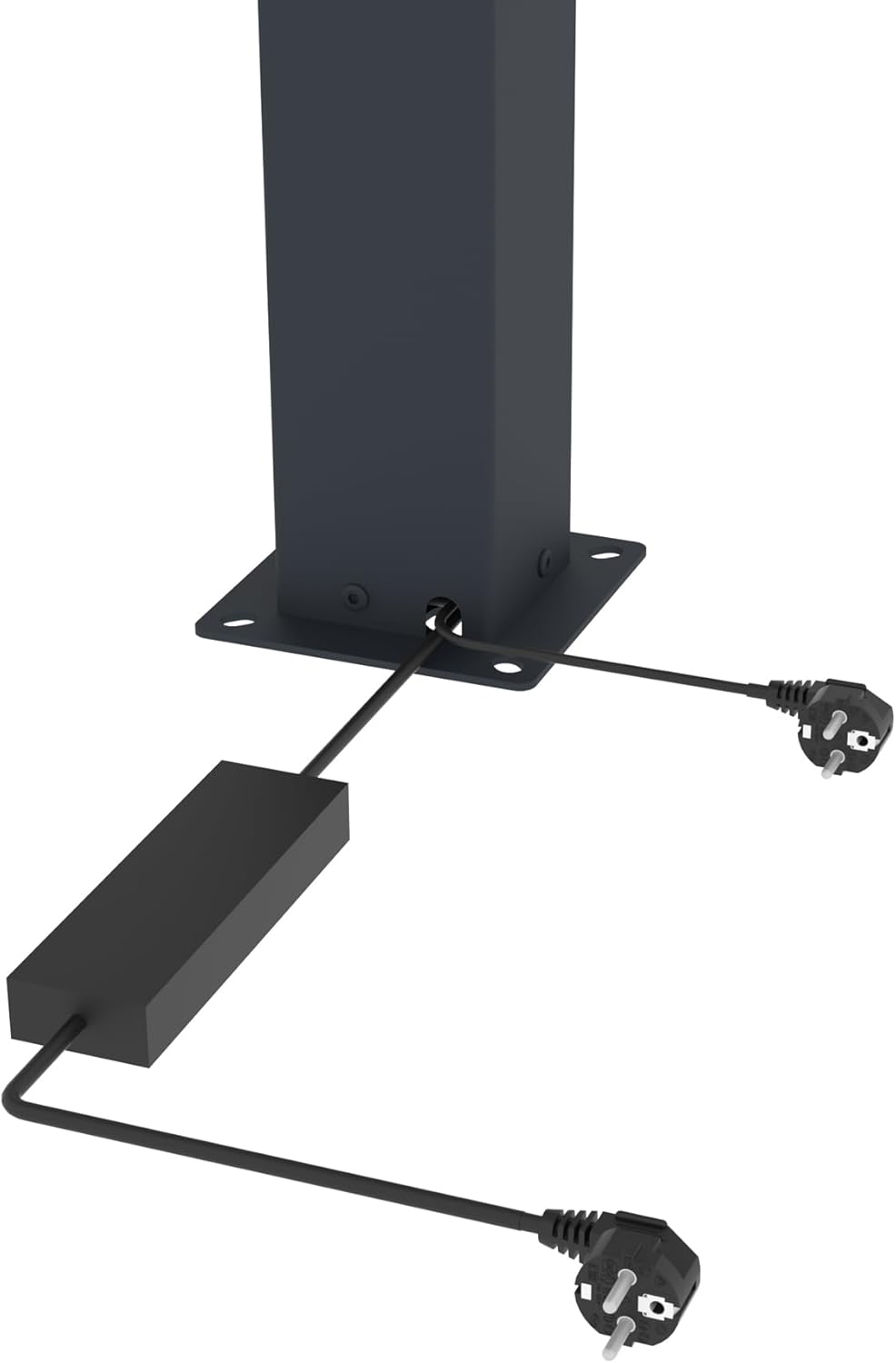 Cazeboo - Pergola bioclimatique motorisée série Agosta - 4x3m - LED, aluminium gris, H 250cm