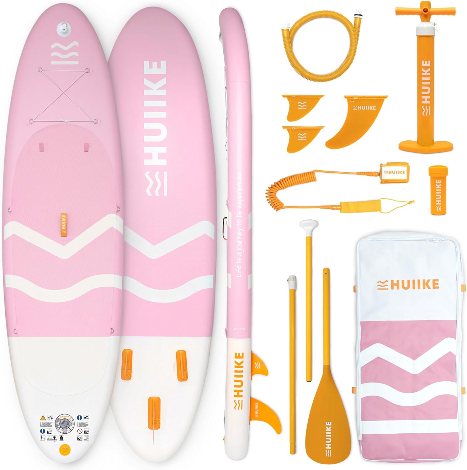 HUIIKE Paddle Gonflable Adulte avec Accessoires Inclus, Pagaie, Ailerons, Pompe. Planche de Stand Up Paddle Grande Stabilité et Résistance. 305 x 84 x 15 cm, Jusqu'à 130 kg