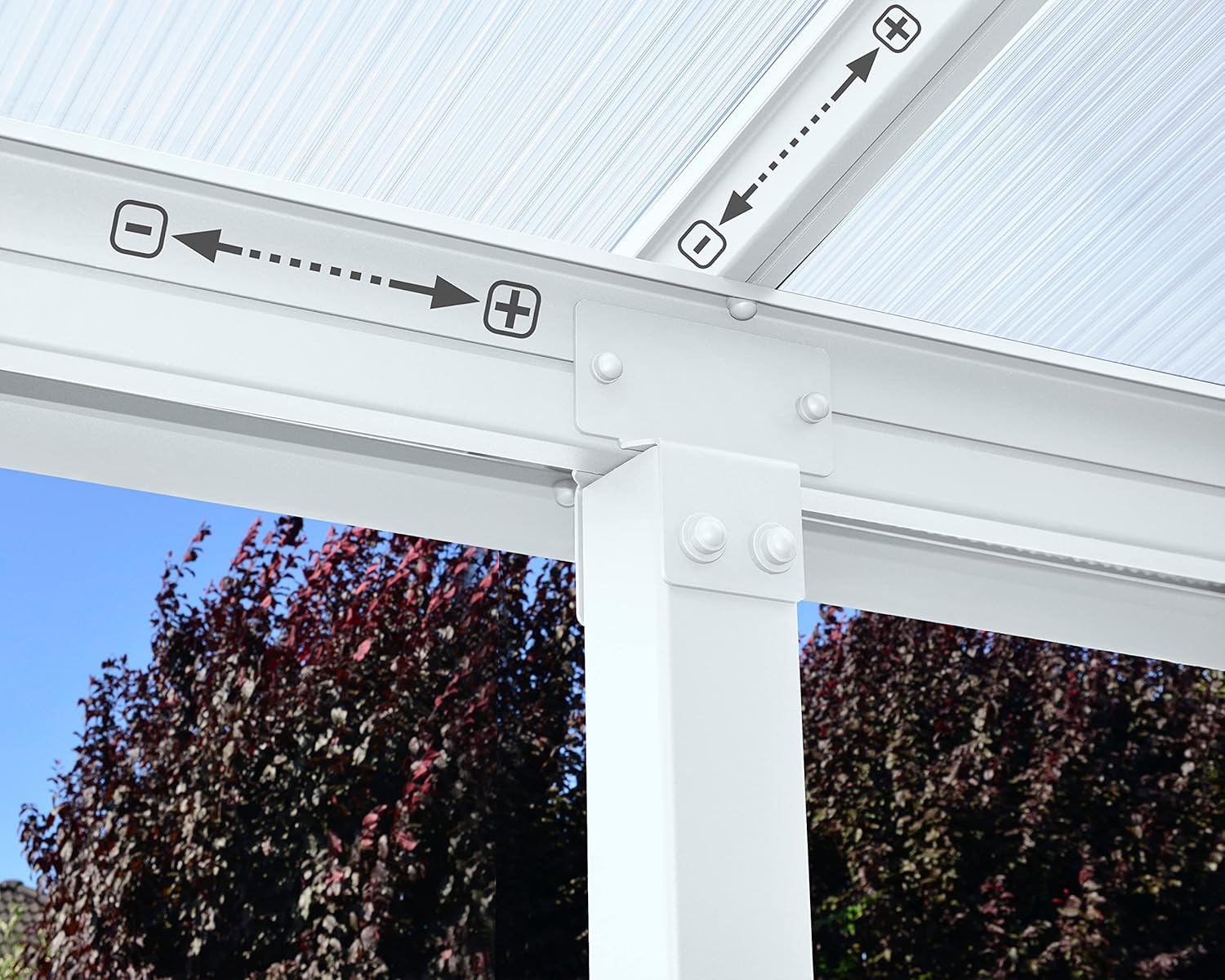Canopia by Palram - Olympia - 12.8 m² - Aluminium, polycarbonate, blanc, pergola moderne