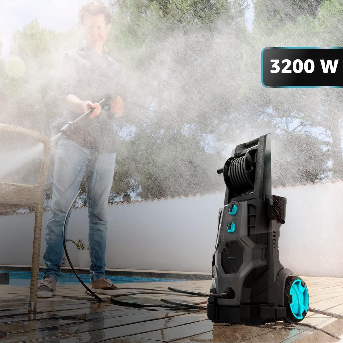 Cecotec - HydroBoost 3200 - nettoyeur haute pression, 3200 W, 225 bars, 540 l/h, action 14 m, moteur brushless