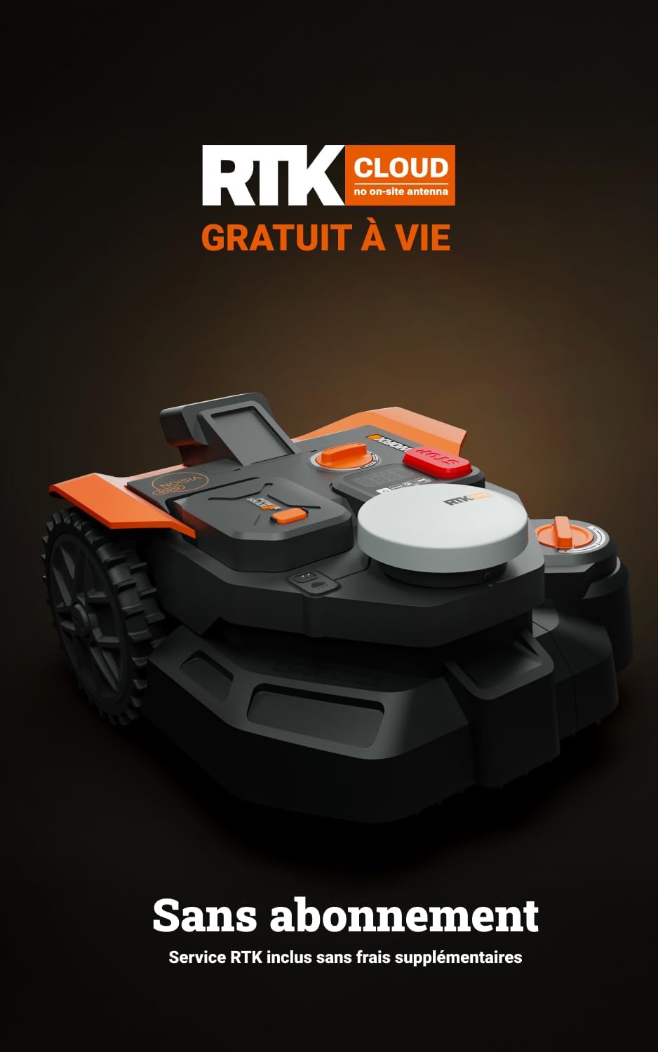 WORX - Robot tondeuse Vision Cloud série - 800m² - IA, VSLAM/RTK, cartographie auto, WR308E