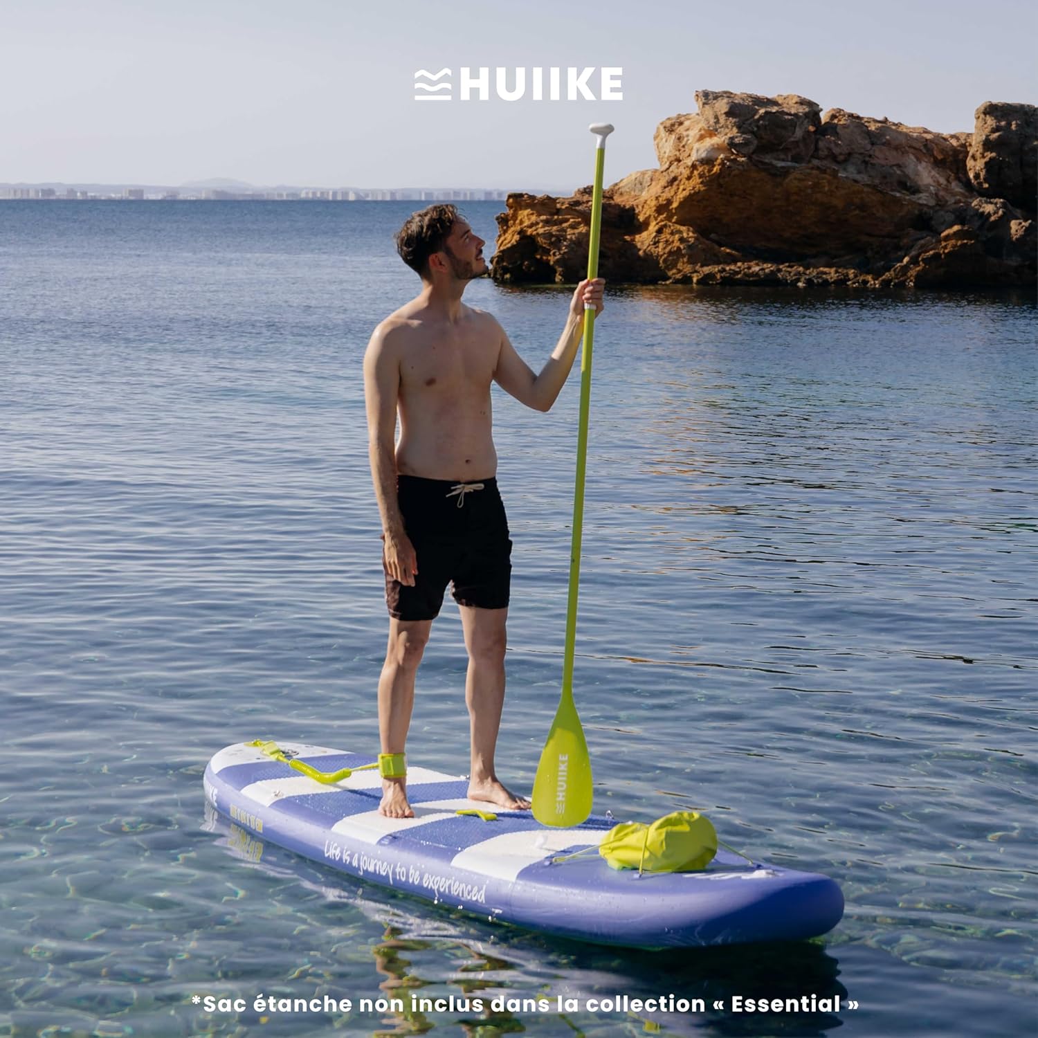 HUIIKE Paddle Gonflable Adulte avec Accessoires Inclus, Pagaie, Ailerons, Pompe. Planche de Stand Up Paddle Grande Stabilité et Résistance. 305 x 84 x 15 cm, Jusqu'à 130 kg
