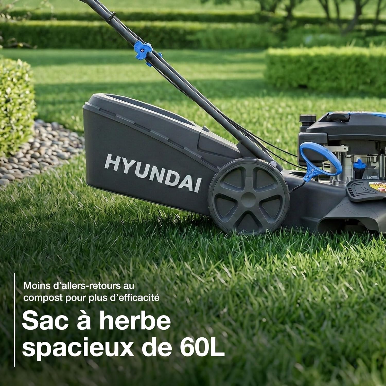 Hyundai - tondeuse thermique 46cm, 139CC, autotractée, démarrage électrique