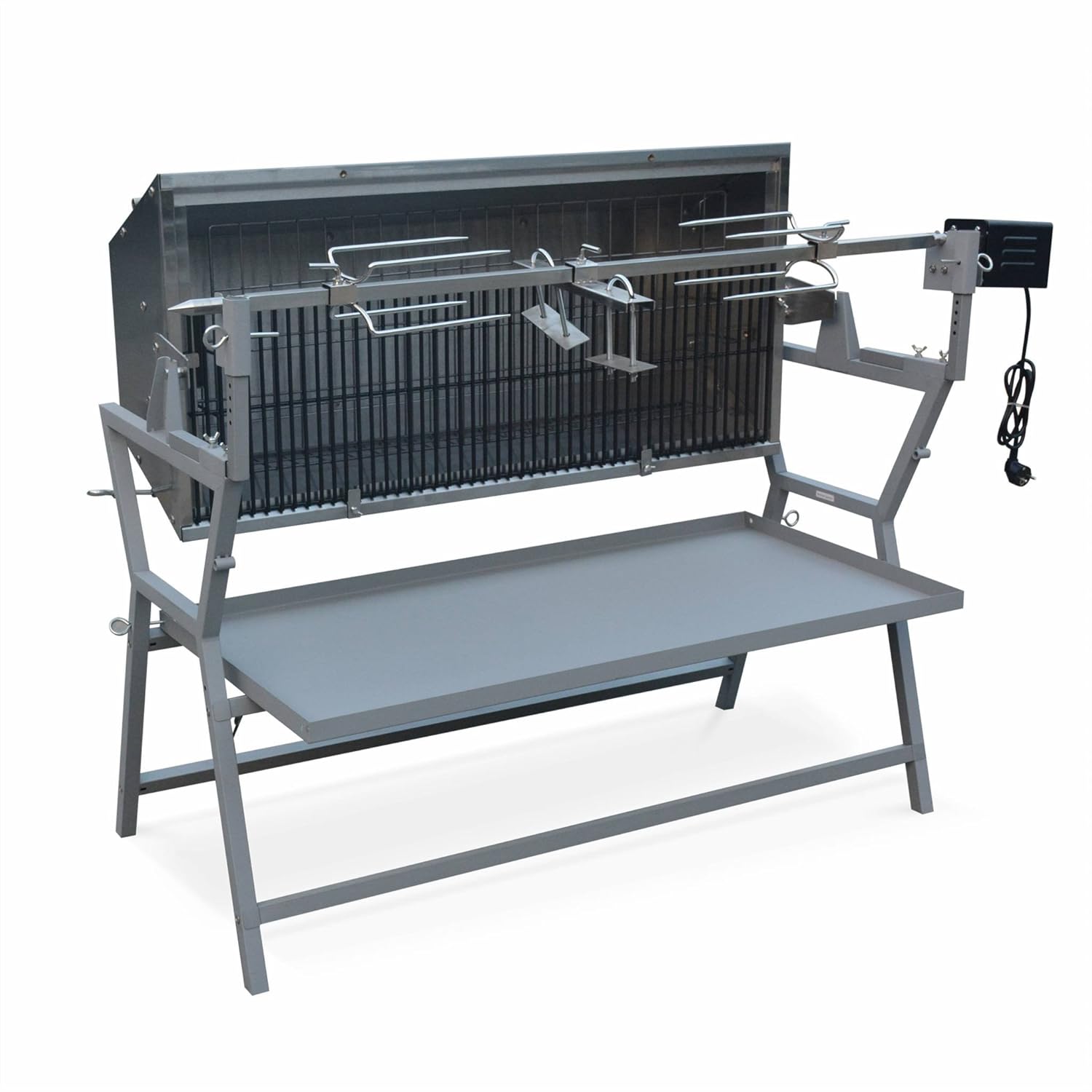 Alice's Garden - Mathurin Inox - rôtissoire inclinable, moteur barbecue, grillades réception