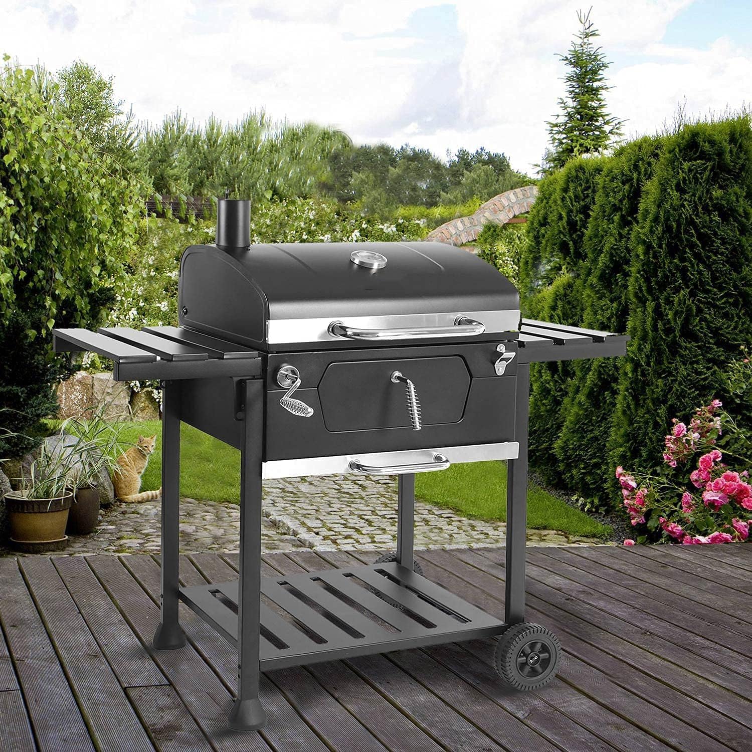 BRIGROS - MasterCook - barbecue acier roues thermomètre double grille