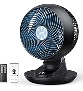 DREO Ventilateur de table oscillant 3D pour chambre à coucher, flux d'air puissant de 8,8 m/s, 22 dB silencieux...