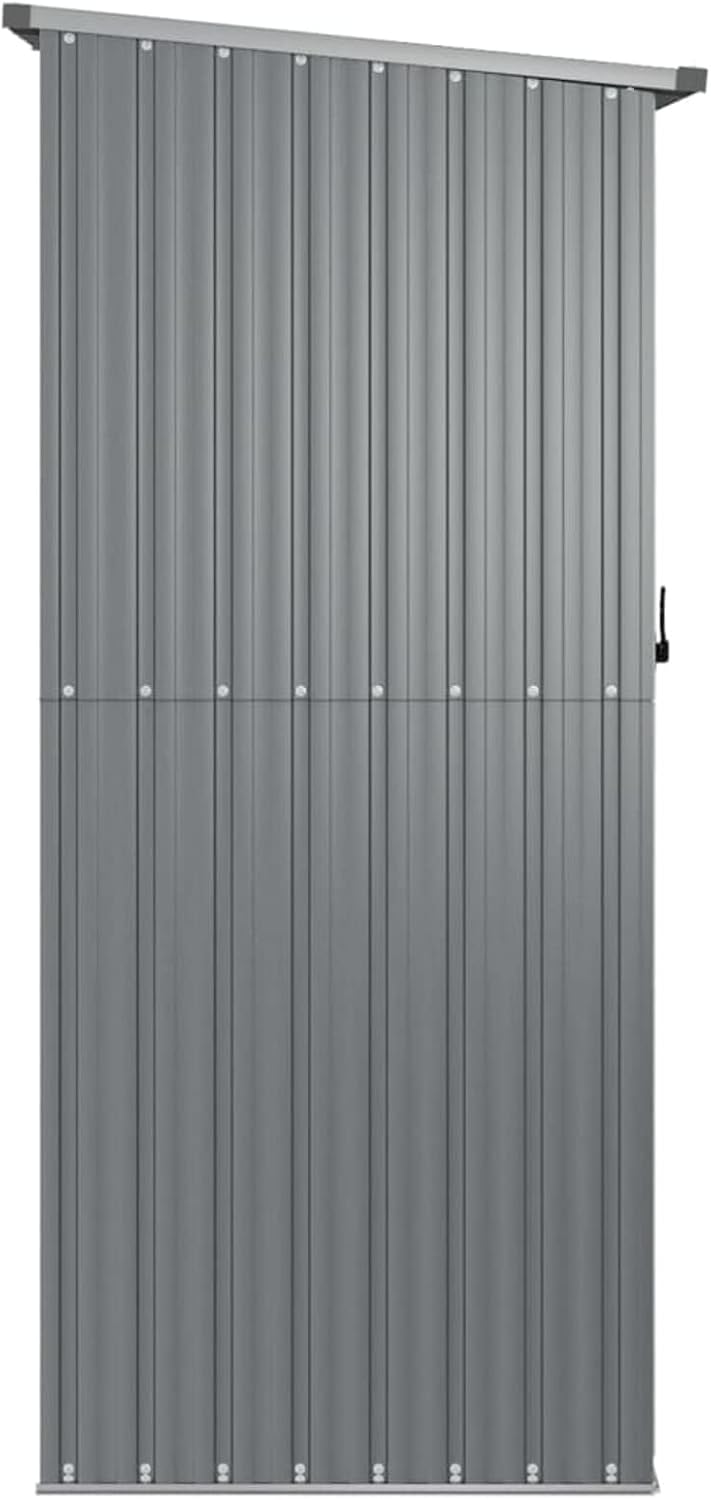 Homgoday - Abri de jardin acier galvanisé - 180,5x97x209,5 cm - Toit incliné, porte coulissante