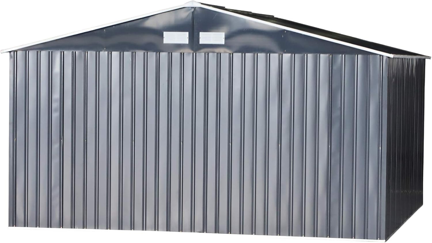Outsunny - abri de jardin acier 340x386x200 cm - 20m³, gris charbon