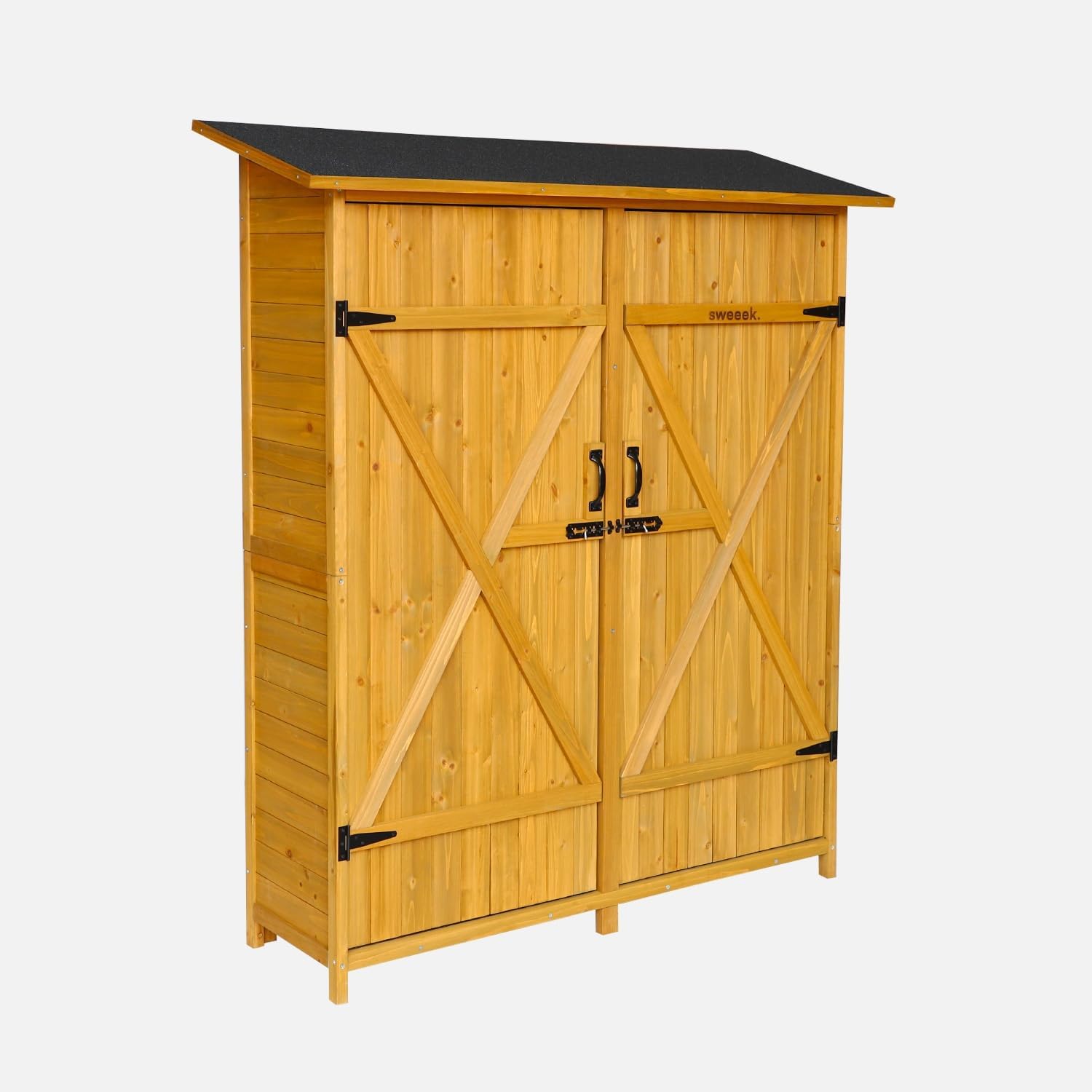 sweeek - Abri de jardin bois, 4 espaces, 140x50x162cm