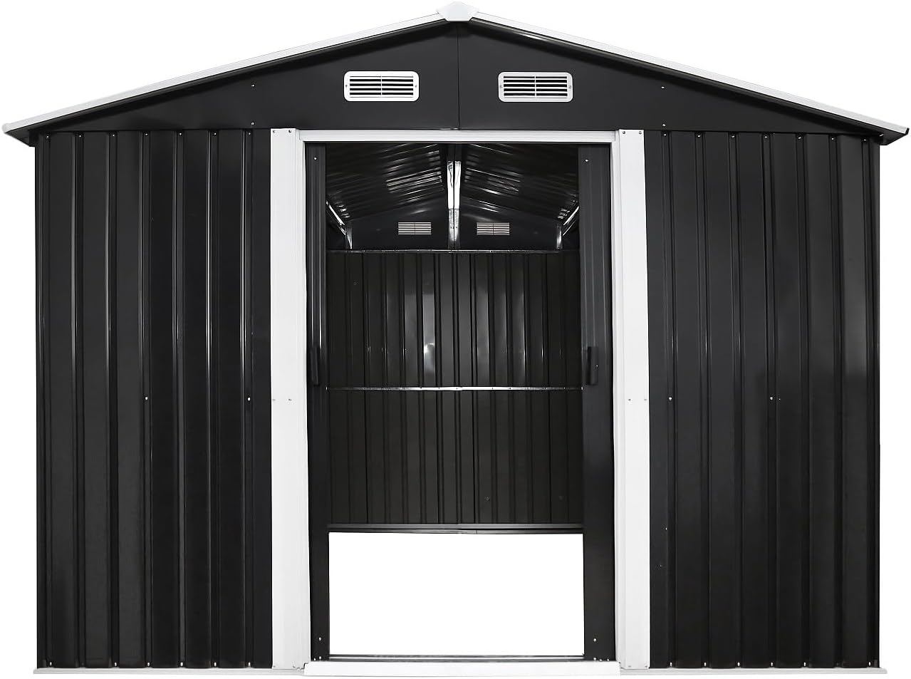 Vente-unique - MANSO - Abri métal acier galvanisé gris 8m² - MANSO