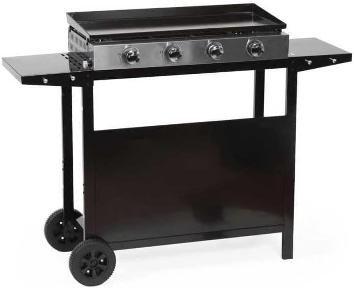 GARDEN MAX - MERIDA série - 75x35 cm - 4 feux gaz, chariot, acier - GARDENMAXMERIDA