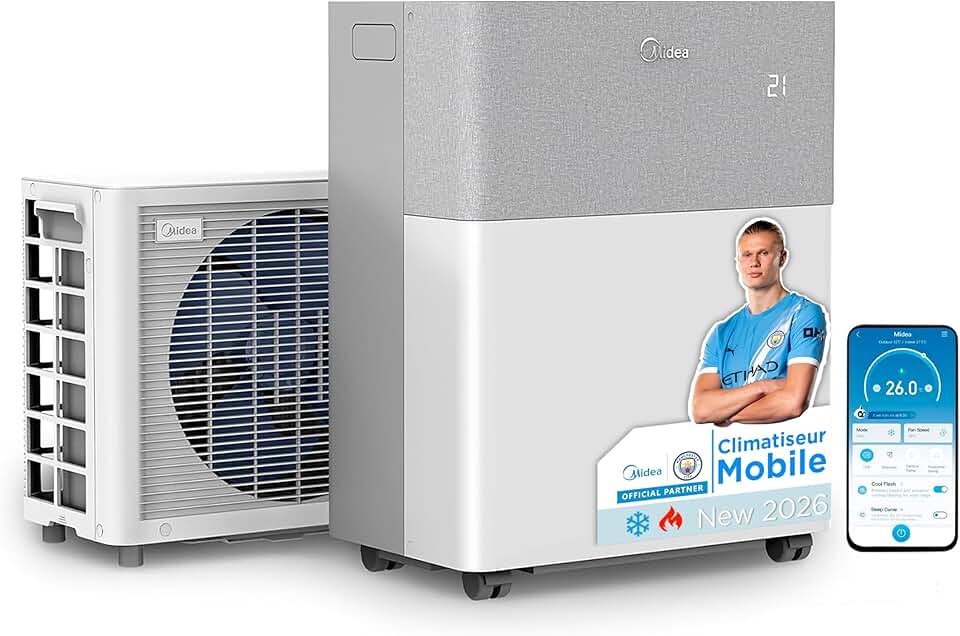 Midea - PortaSplit 12000BTU - 3,5kW, 4-en-1, silencieux, portable MIDEA