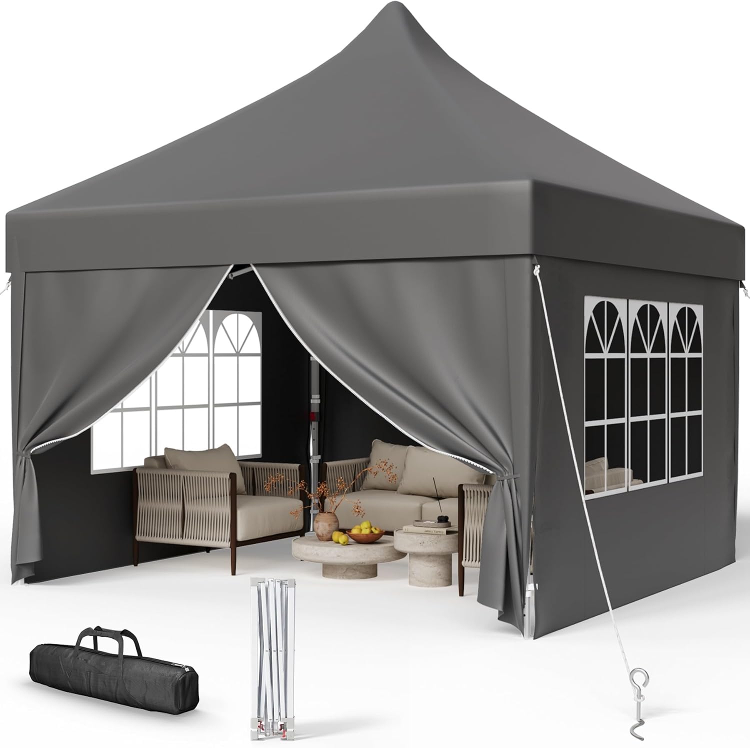 Devoko - tonnelle pliante 3x3m - hauteur réglable, tissu imperméable