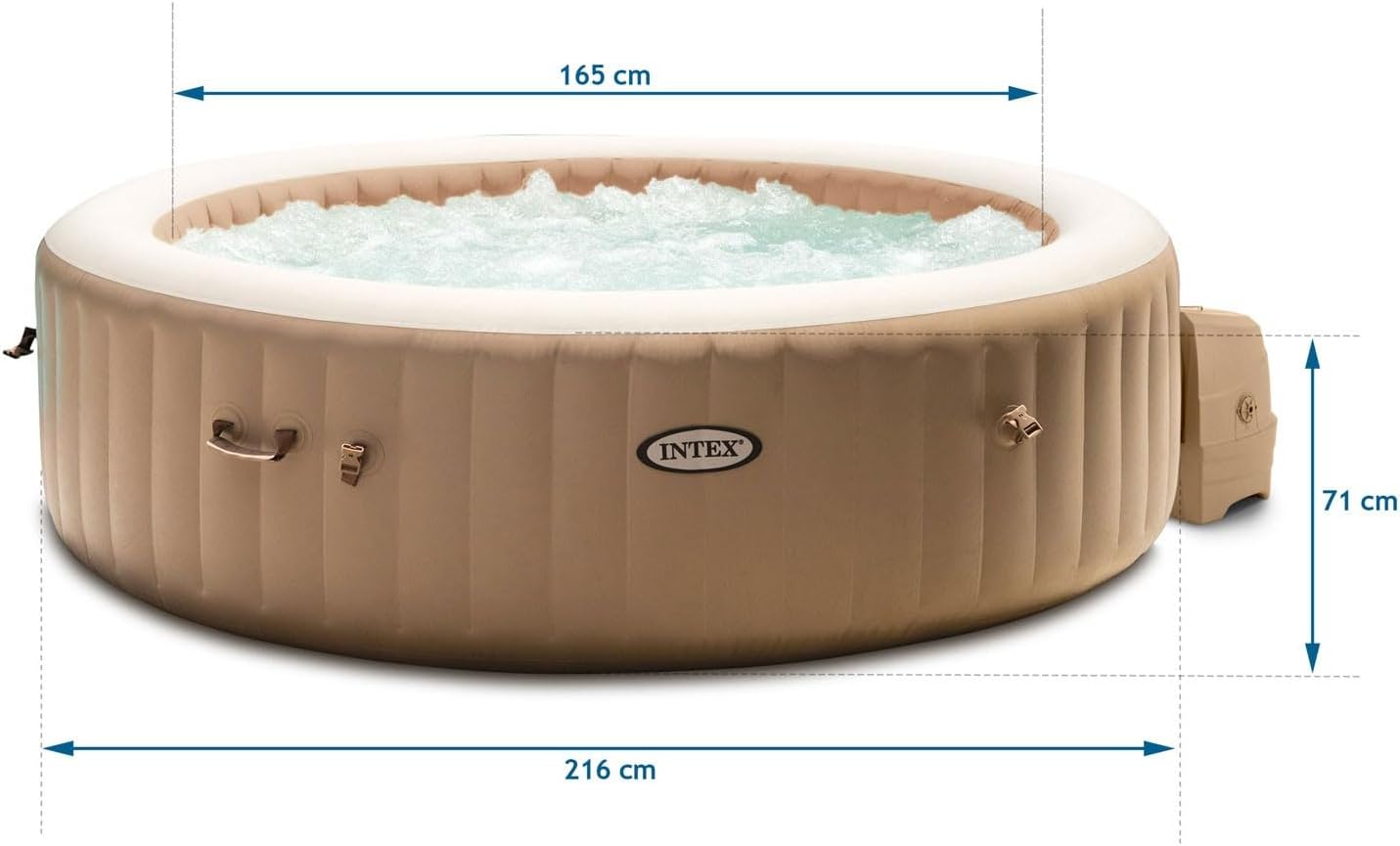 Intex Whirlpool Spa Bain à remous Bubble Massage Ø 216 x 71 cm Beige