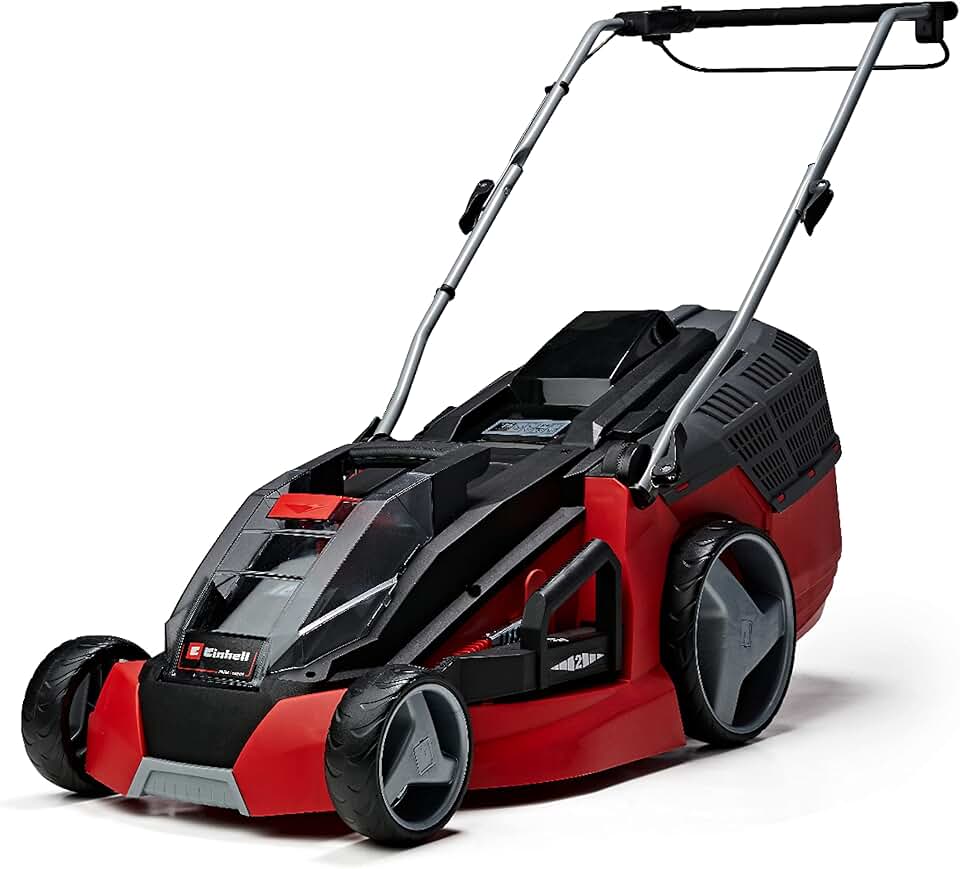 Einhell Tondeuse à Gazon sans Fil GE-CM 43 Li M KIT Power X-Change (36V, Largeur de Coupe 43 cm, Surface conseillée 500 m²) Livré avec 2 Batteries 4,0 Ah et Chargeur