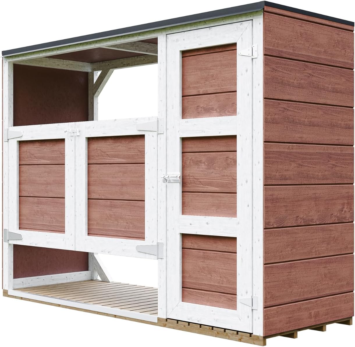 Timbela - Série M981A-REDWOOD - 2x240L - Abri poubelles extérieur, coffre jardin, armoire, cabane - M981A-REDWOOD