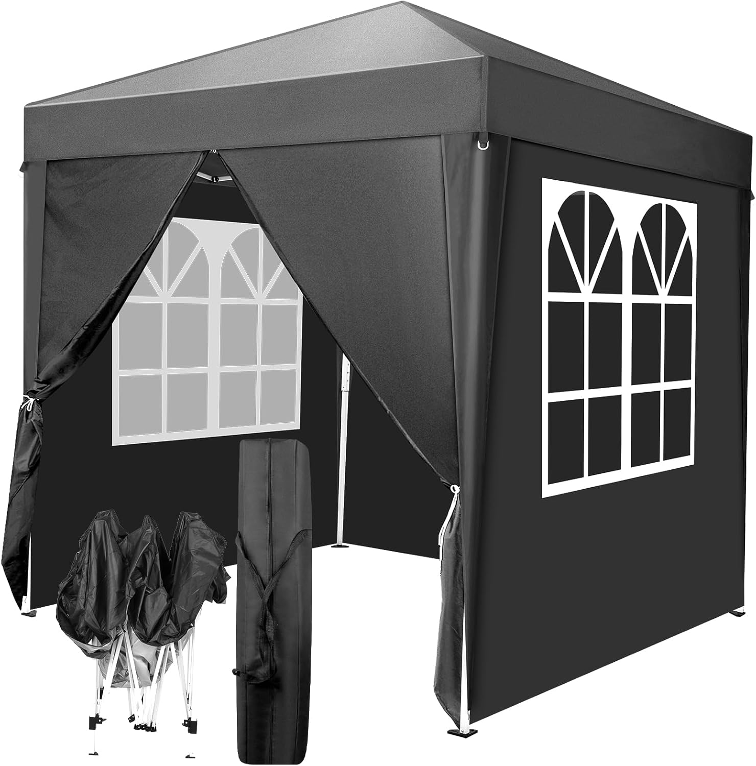 LEADZM - tonnelle série pop-up - 2x2 m - pliable, UV 50+, acier, 4 côtés
