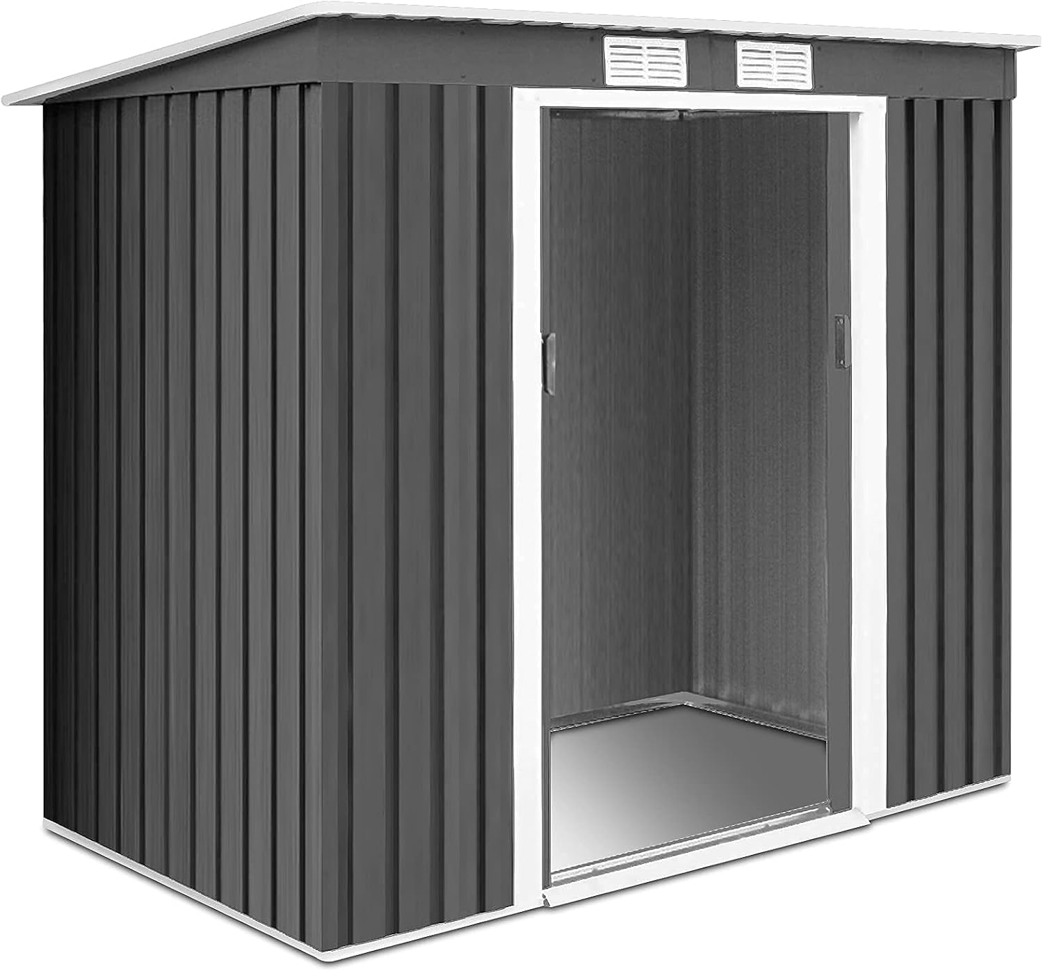 RELAX4LIFE - abri de jardin série 2,7m² - 213x130x173cm - acier, 2 portes, 2 fenêtres