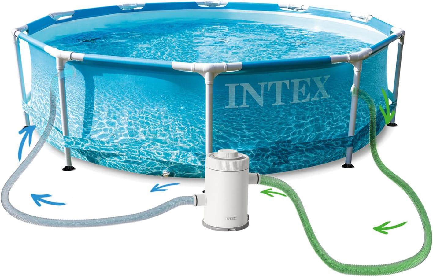 Intex - Kit Piscinette Tubulaire Ocean - ø3,05x0,76m - montage rapide
