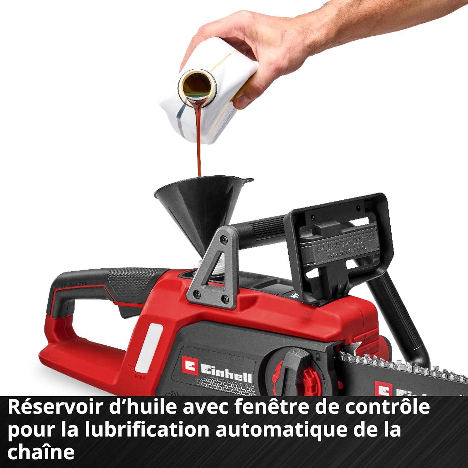 Einhell - GE-LC 18/25 Li BL-Solo - 22,5 cm - tronçonneuse sans fil, moteur Brushless, lubrification auto, 18V, GE-LC 18/