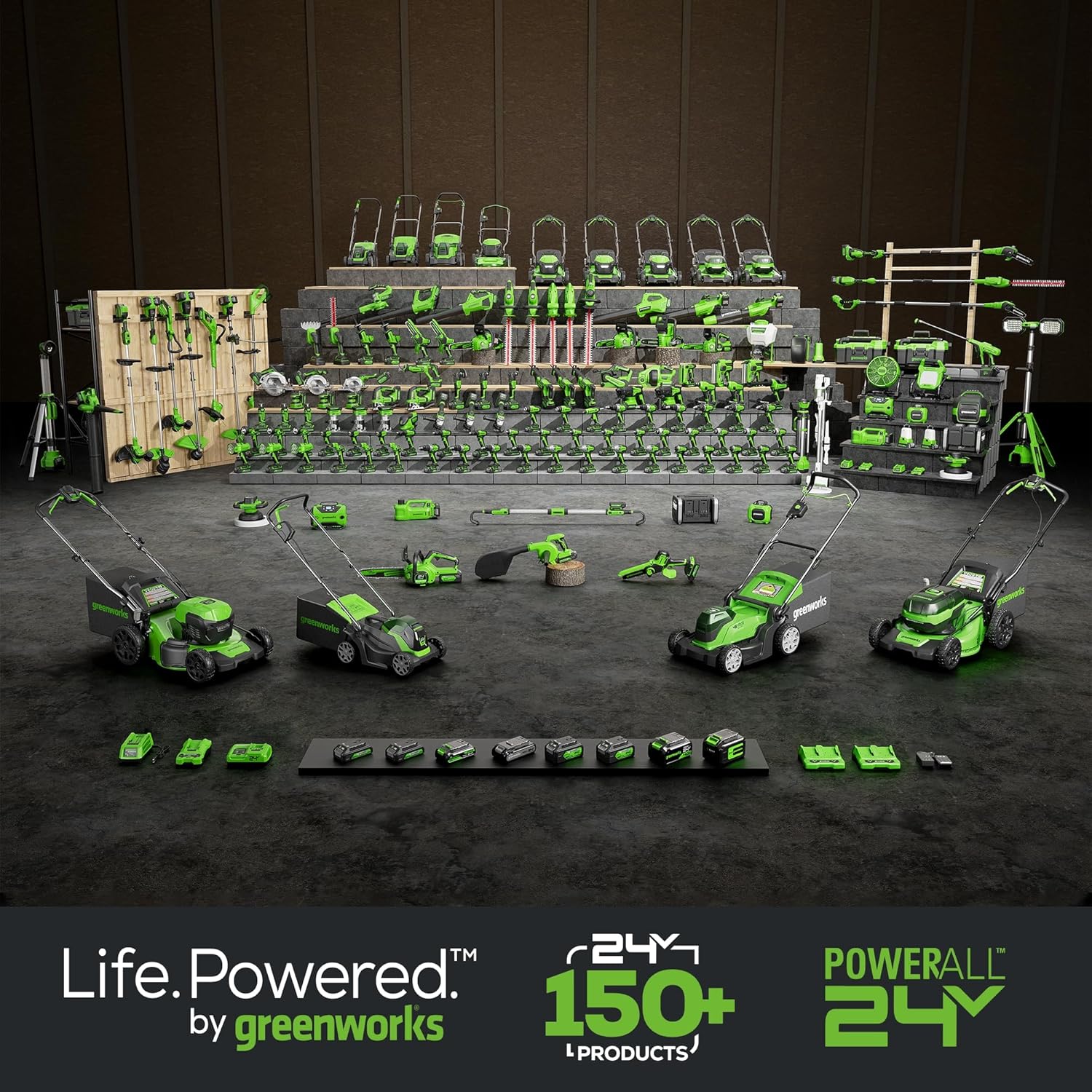 Greenworks 48V (24V x 2) Tondeuse Gazon Batterie sans Fil Autopropulsée, Largeur de Coupe 46cm, Sac 55L, Tondeuse Electrique Gazon Inclus 2 X 24V 4Ah et Chargeur Double, Garantie 3 Ans, MO48L424-01