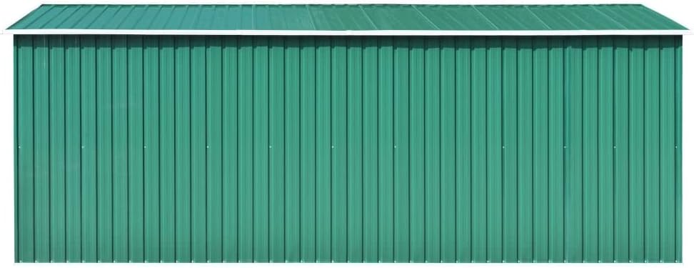 vidaXL Abri de jardin structure extérieure terrasse balcon pelouse cour garage auvent construction outil stockage hangar maison métal vert