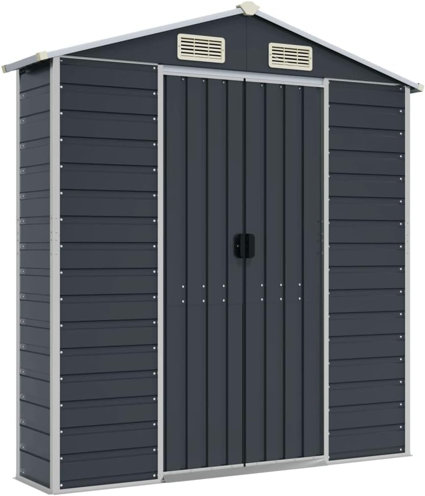 vidaXL Abri de Jardin Anthracite 191x810x198 cm Acier galvanisé