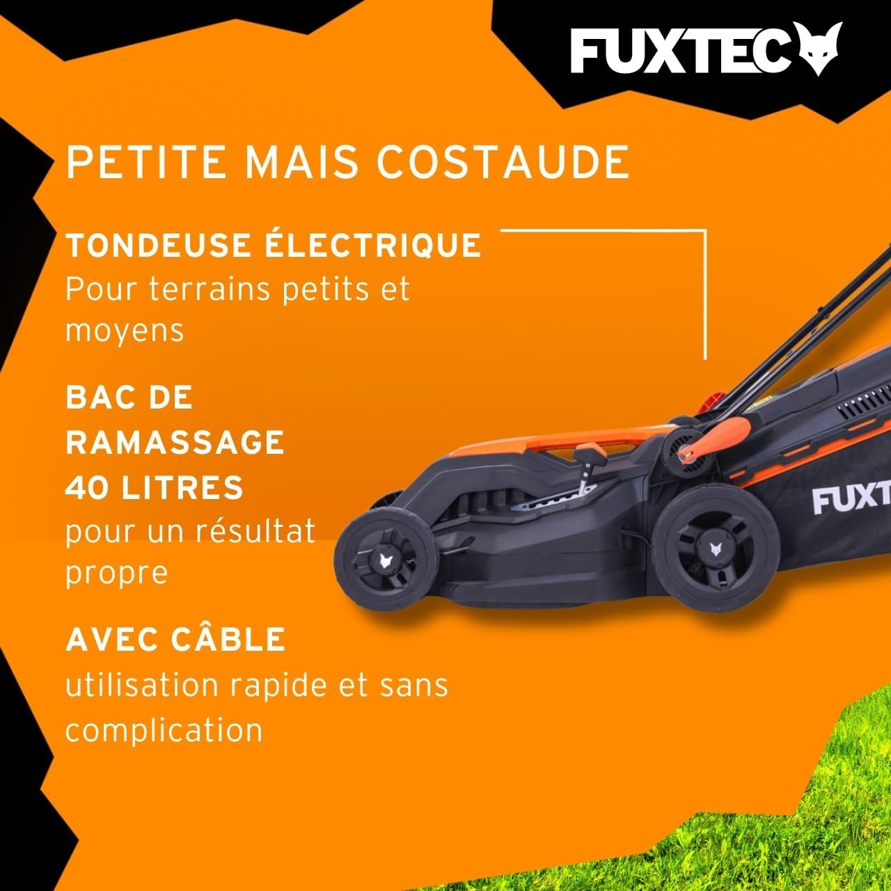 FUXTEC - FX-RME38 - tondeuse électrique filaire - 38cm, 1600W, 40L