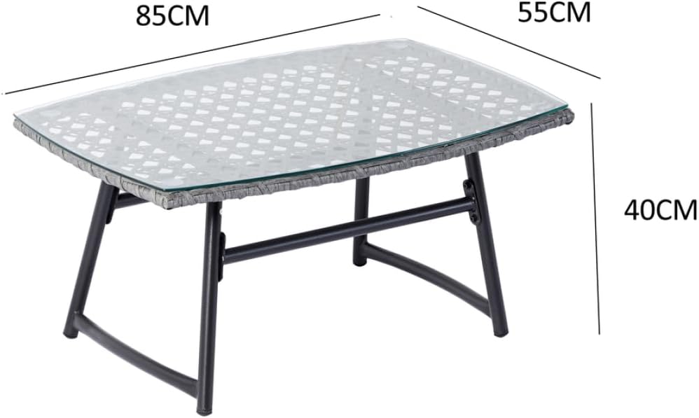 CONCEPT USINE - Guahana - salon bas 4 places, acier, rotin, coussins épais