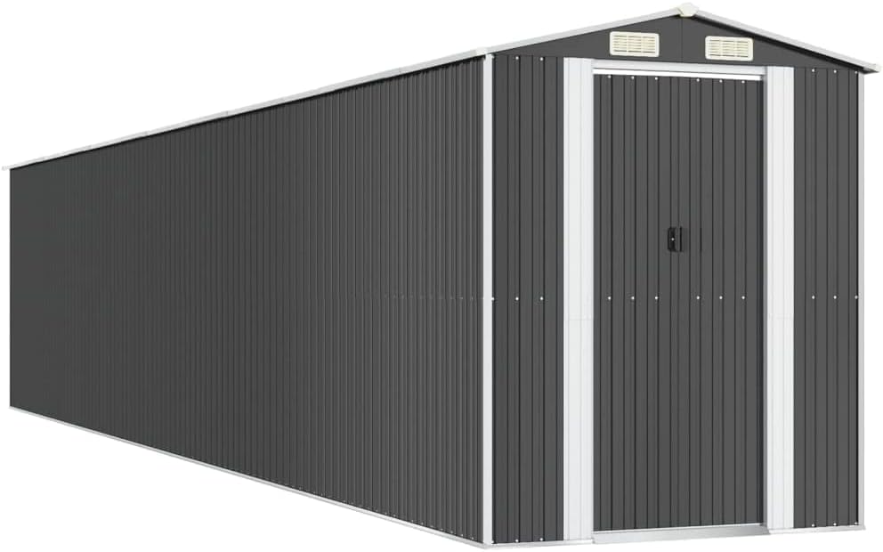 vidaXL - Abri de jardin acier galvanisé - 192x1021x223 cm - anthracite