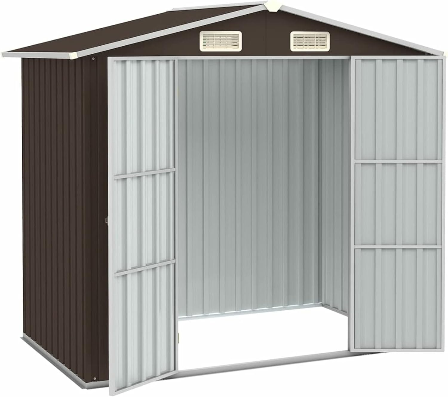 Homgoday Cabane de Jardin en Métal Galvanisé - Protection Contre les Intempéries, Ventilation et Stockage Facile